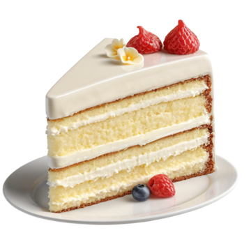 pngtree slice of vanilla cake topped with a fresh strawberry png image_14224573